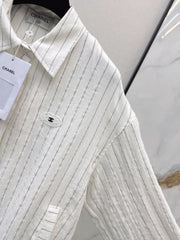 Striped Shirt with Badge Detail