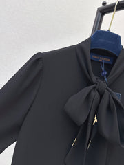 Black Tie-Front Dress