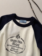Color-blocked raglan-sleeve crew-neck knit top