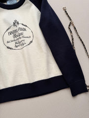 Color-blocked raglan-sleeve crew-neck knit top
