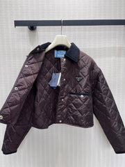 Cropped Diamond-Quilted Padded Jacket