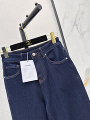 Vintage-wash raw denim jeans