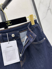 Vintage-wash raw denim jeans
