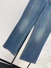Straight-leg washed jeans