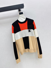 Color-block wool sweater