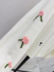 3D Crochet-Detail Knit Sweater