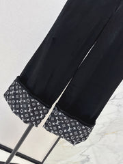 High-Waisted Cuffed Trousers