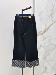 High-Waisted Cuffed Trousers