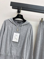 Casual Knitted Hooded Set