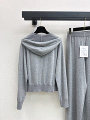 Casual Knitted Hooded Set