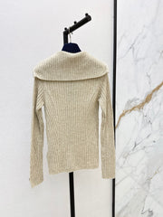 Slim-fit base layer with a wide fold-over collar