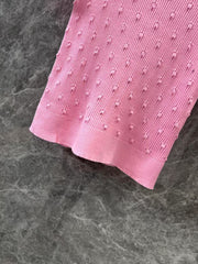 Classic three-dimensional polka dot crochet knitted short top