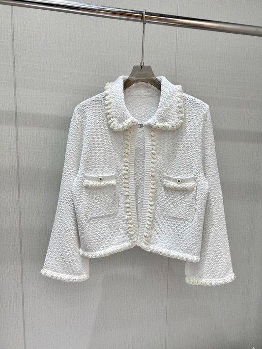 Lapel knitted cardigan