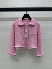 Lapel knitted cardigan