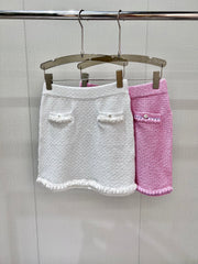 Lapel knitted skirt