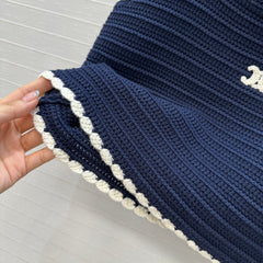 Navy blue crochet vest