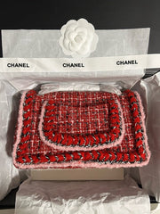 Red wool webbing bag