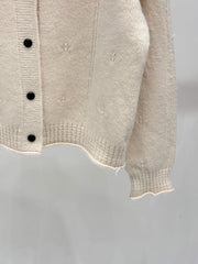 stand-up collar knit cardigan