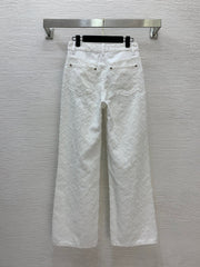 Classic monogram embossed jacquard jeans