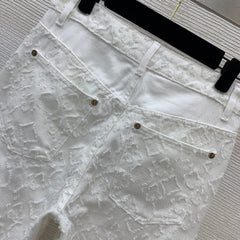 Classic monogram embossed jacquard jeans