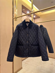 Quilted Nylon Corduroy Short Cotton Jacket