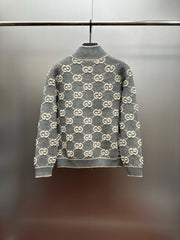 Stand Collar Zip-Up Cardigan