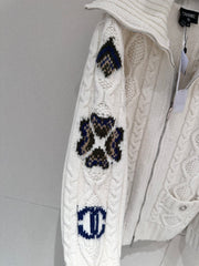 Cashmere coat with double zipper design