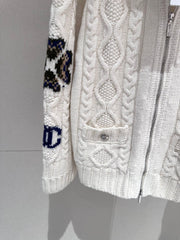 Cashmere coat with double zipper design