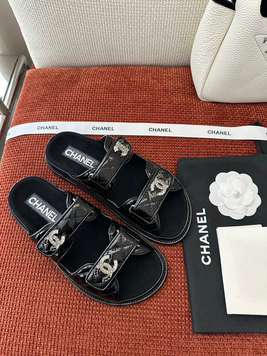 Spring/Summer Rhinestone Buckle Velcro Beach Sandals