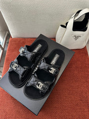 Spring/Summer Rhinestone Buckle Velcro Beach Sandals