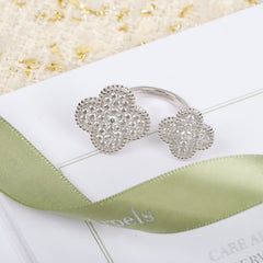 Four-leaf clover diamond ring