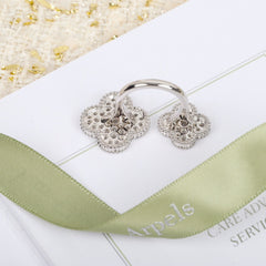 Four-leaf clover diamond ring