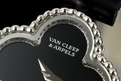 Four-leaf clover alligator leather watch