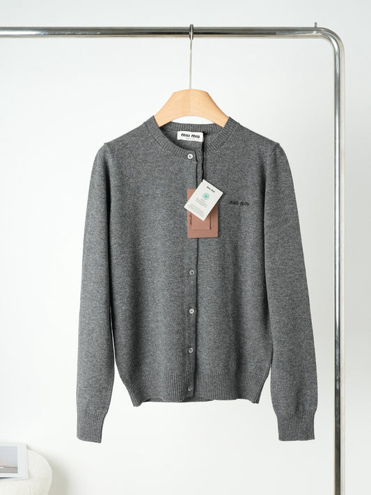 Classic Crew Neck Knit Cardigan