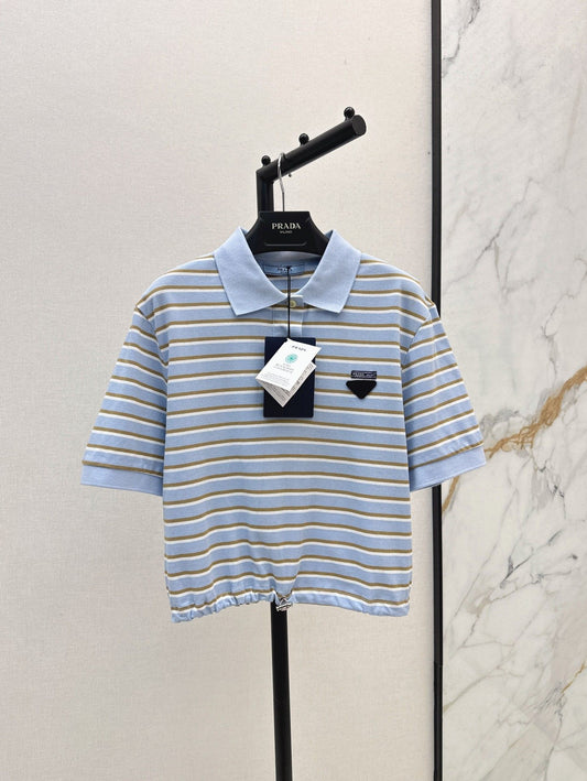 Striped Short-Sleeve Polo Shirt