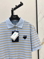 Striped Short-Sleeve Polo Shirt
