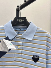 Striped Short-Sleeve Polo Shirt