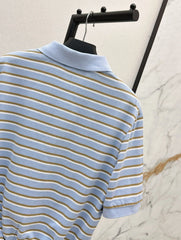 Striped Short-Sleeve Polo Shirt