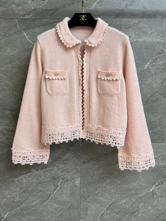 Peter Pan Collar Lace Cardigan
