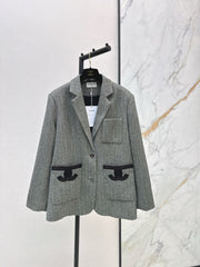 Logo Appliqué Embroidered Blazer