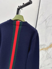 Red and Green Striped Cropped Sweater