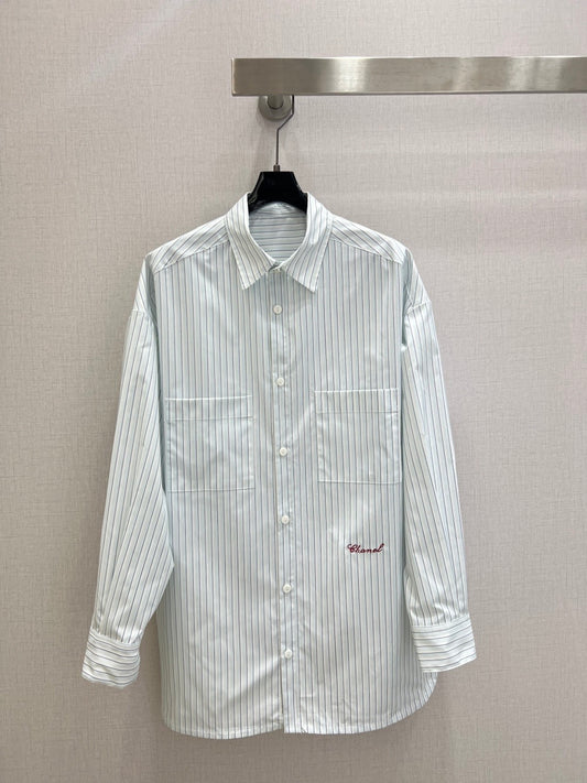 Blue and white striped shirt