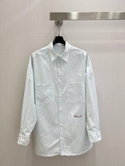 Blue and white striped shirt