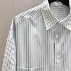 Blue and white striped shirt