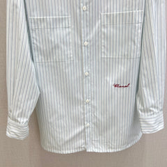 Blue and white striped shirt