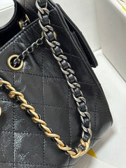 "Mandarin Duck" Chain Bag — Black Mini