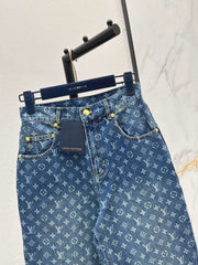 Laser-Washed Straight-Leg Denim Trousers