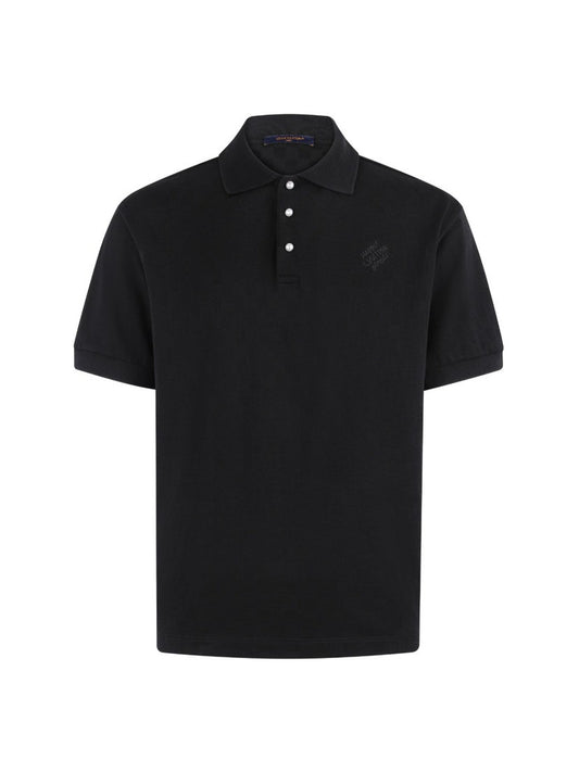 Short-Sleeve Top with Pearl-Embroidered Checkerboard Pattern
