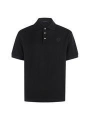 Short-Sleeve Top with Pearl-Embroidered Checkerboard Pattern