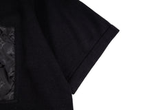Nylon-Paneled Monogram Pocket Knitted Short-Sleeve Top